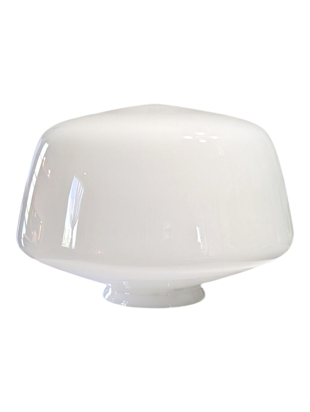 Vtg Mid Century Milk Glass Schoolhouse Light Shade Globe 9x6 4 Inch Fitter